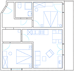 Grundriss Wohnung 60 m2