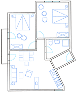 Grundriss Wohnung 70 m2